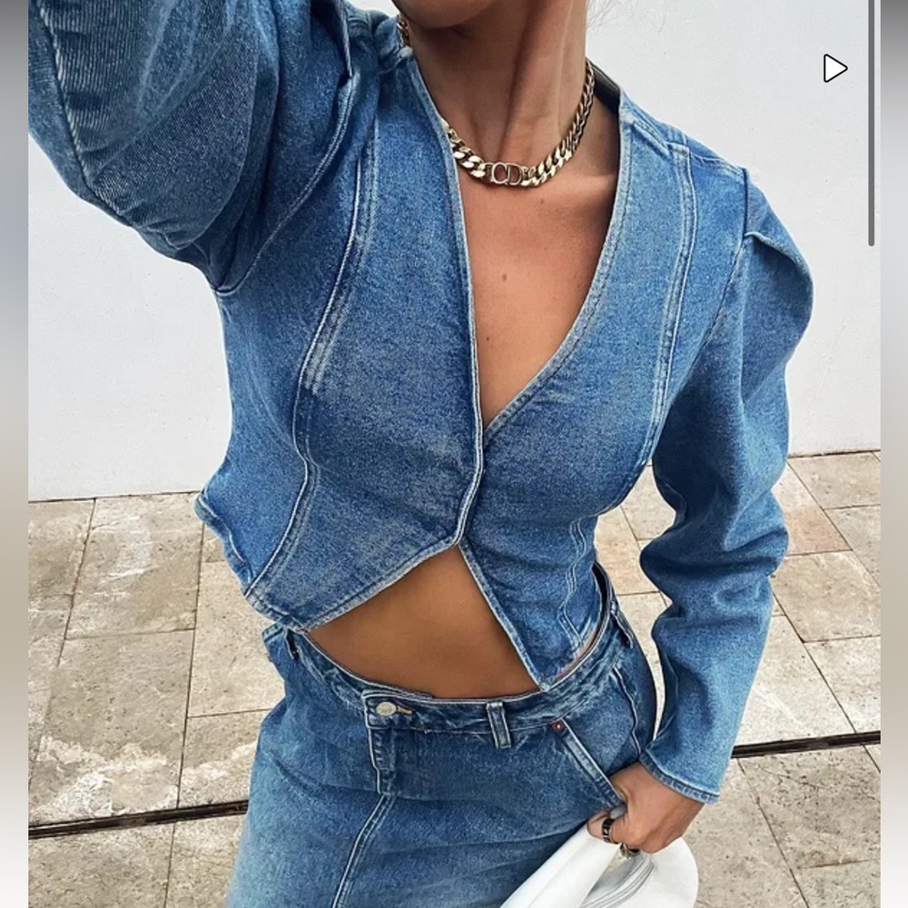 NA-KD denim top
